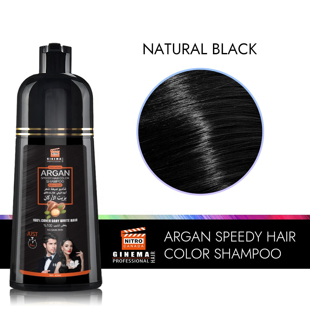 Argan Speedy Hair Color Shampoo – Natural Black