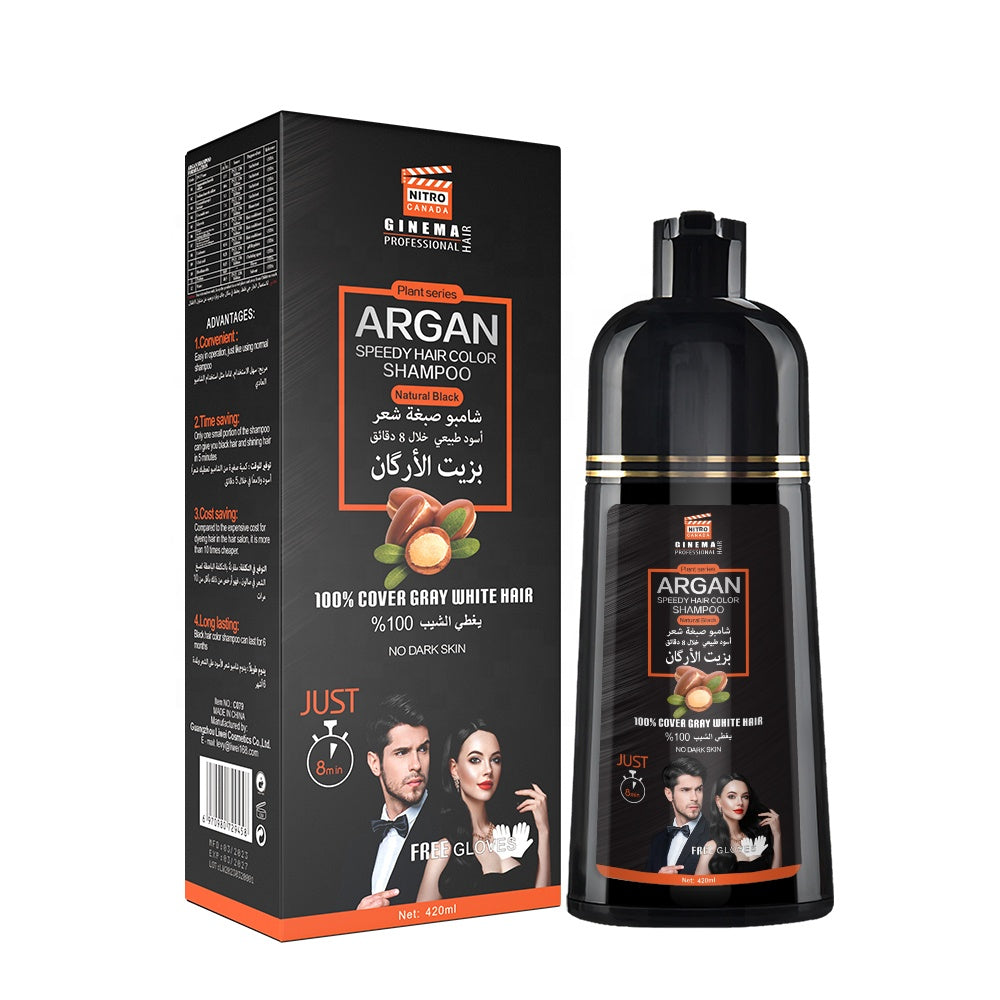Argan Speedy Hair Color Shampoo – Natural Black