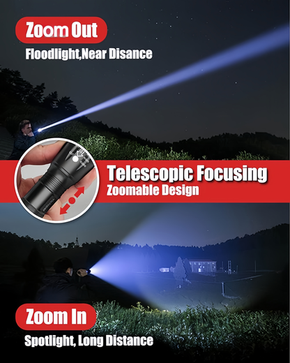 2-Pack Adjustable Zoom LED Flashlights