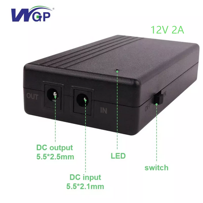 WGP Mini DC UPS 12V 2A for Routers and Network Devices