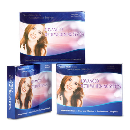 LED Teeth Whitening Home Kit with Gel Syringes and Mouth Trays