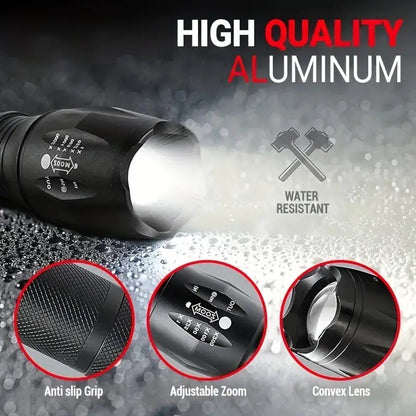 2-Pack Adjustable Zoom LED Flashlights