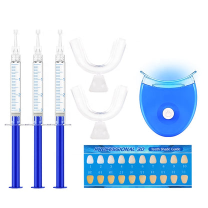 LED Teeth Whitening Home Kit with Gel Syringes and Mouth Trays