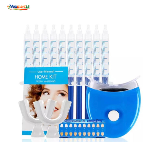 LED Teeth Whitening Home Kit with Gel Syringes and Mouth Trays