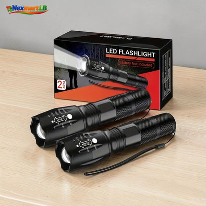 2-Pack Adjustable Zoom LED Flashlights