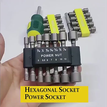 9PCS Hex Nut Socket Drill Adapter Set